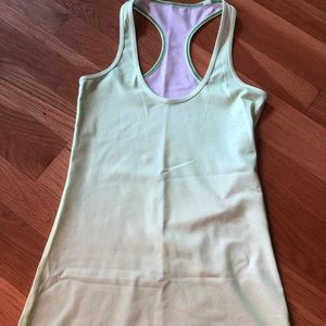 Lululemon yellow and white polka dot tank